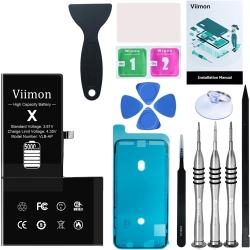 VIIMON High Capacity Battery Replacement Kits Compatible With Iphone X 5.8 Inch (New Upgraded) With Adhesive