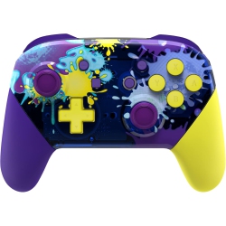 EXTREMERATE Splattering Paint Faceplate Backplate Handles for Nintendo Switch Pro Controller, Replacement Hand Grip