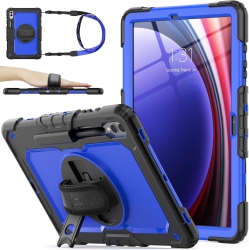 SEYMAC STOCK Case for Samsung Galaxy Tab S9 Plus (X810) 12.4" 5G 2023 With Screen Protector Pencil Holder [360