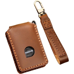 SANRILY for Volvo Key Fob Cover Keyless Entry Keychain Holder Full Protection Leather Key Fob Shell for Volvo Xc90 Xc60