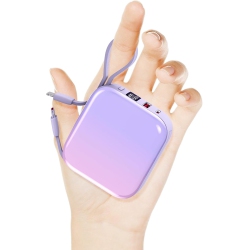 FALUOSHI Mini Portable Charger Power Bank, 22.5W 10000Mah Fast Charging Portable Phone Charger With Built In Ios And USB-C Output