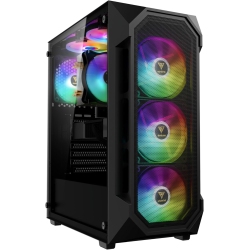 GAMDIAS Aura Gc1 Elite Argb Mid Tower Gaming PC Case With 4X 120MM Argb Fans, Tempered Glass Side Panel, Mesh Front Panel, And 360MM Radiator Support