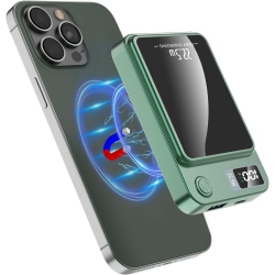 FALUOSHI Magnetic Wireless Power Bank, 10000Mah Portable Charger With 15W Fast Wireless Charging 22.5W USB Pd Qc3.0 Type-C Led