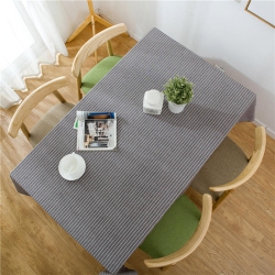 PANDACO Striped Cotton Table Cloth (130 Cm X 130 Cm) In Brown