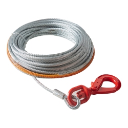 VEVOR 3/8 Inch X 100 Feet Galvanized Steel Winch Cable, 15, 200 Lbs Breaking Strength, Wire Winch Rope \w Swivel Hook, Towing Cable Heavy Duty