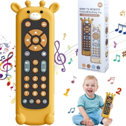 MYACUC Soft Silicone Music Teething Toys, Toy Remote Control, Giraffe Teething Toy Set, Suitable Gifts for Boys And Girls