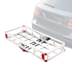 VEVOR 49.4 X 22.4 X 7.1 In Hitch Cargo Carrier, 500Lb Capacity Trailer Hitch Mount Aluminum Cargo Basket, Luggage Carrier Rack Fits 2" Hitch