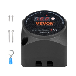 VEVOR 12V 140Amp Dual Battery Isolator Kit, Manual And Auto Modes Vsr Voltage Sensitive Relay \w Lcd Screen, Smart Battery Isolator for Atv Utv Rv