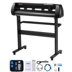 VEVOR 34In Vinyl Cutter Machine, Offline Bluetooth Cutting Plotter Machine, 400In/10M Steel Roller Shaft Adjustable Speed Force, Signmaster Software