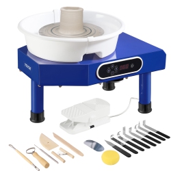 VEVOR 10In Pottery Wheel, Ceramic Wheel Forming Machine, Foot Pedal Abs Detachable Basin, 60-300Rpm Adjustable Speed Manual Lcd Panel, Sculpting