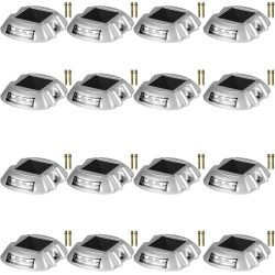 VEVOR 16-Pack Driveway Lights Solar Driveway Lights Bright \w Screw Solar Deck Lights Outdoor Waterproof Wireless Dock Lights 6 Leds for Path