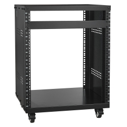 VEVOR 12U Av Rack Stand, 500Lbs Capacity, Network Stereo Recording Studio Rack \w Lockable Caster Wheels Round & Square Holes, for 19" Audio Video