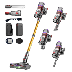 PRIME MADE Uninell Home Cordless Vacuum Cleaner, 550W 48Kpa 65Mins Vacuum Cleaners \w Led Screen, Self-Standing Cordless Vacuum, Rechargeable
