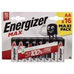 ENERGIZER Aa Alkaline Max Batteries, 16 Maxi Pack