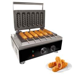 GORILLAROCK Gr-Xcxx6 Corn Dog Waffle Maker Commercial | 6 PCs | Hotdog Waffle Maker | Stainless Steel | 110V