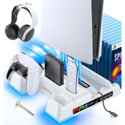 OIVO Ps5 / Ps5 Slim / Ps5 Pro Stand And Cooling Station \w Led Controller Charging Station for Playstation 5 Console, Ps5 Controller Charger, Ps5 /