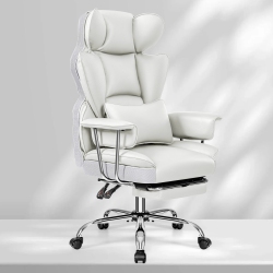 MINLOVE Coolse Big & Tall Ergonomic Office Chair \w Foot Rest, High Back Pu Leather Executive Chair \w Metal Armrests, Lumbar Support for Home Or