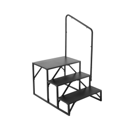 VEVOR 3-Step Rv Stairs, Rv Steps, 440 Lbs Load Capacity, Thickened Carbon Steel, \w Handrail, Non-Slip Steps for Safe Entry And Exit, Suit for Rv