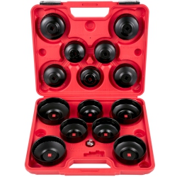 VEVOR 14 PCs Oil Filter Socket Set, Oil Filter Wrench Set, Steel Oil Filter Socket, 3/8" Oil Filter Socket, Low Profile Oil Filter Socket Set, Oil