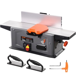 VEVOR 6 In Spiral Benchtop Jointer, 1.5HP 10000 Rpm Bench Top Wood Jointer, \w 14-Blade Spiral Cutterhead 0-1/8" Adjustable Depth 6.1X27.6" Table