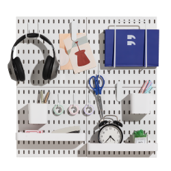 KEEPO Wall Organizer Set With 4PCs Pegboards - In White