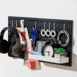 KEEPO Wall Organizer Set With 2PCs Pegboards - In Black