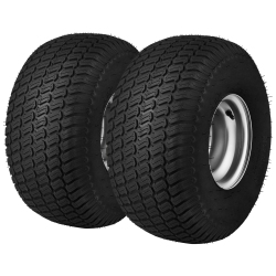 VEVOR 20X8-8" Lawn Mower Tires \w Rim, Tubeless Tractor Tires, 2-Pack Tire And Wheel, S-Turf Pneumatic Tires \w 3.5" Offset Hub And 3/4" Bushing, For