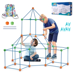 VEVOR 120PCS Fort Building Kit for Kids, STEM Building Toys, Educational Gift for 4 5 6 7 8+ Year Old Boys & Girls