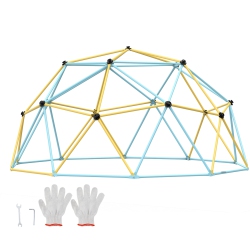VEVOR 10Ft Climbing Dome, Geometric Dome Climber Play Center for Kids 3 to 10 Years Old, Jungle Gym Supports 750Lbs And Easy Assembly, \w Climbing