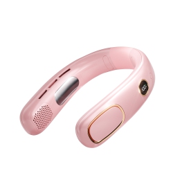 GREEN SCENIC Neck Fan, Hands Free Portable Powered Fan, 5 Speeds, USB Neck Fan (Pink)