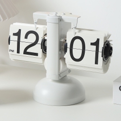 GREEN SCENIC Balanced Page Turning Digital Clock, Creative Mechanical Retro Style Desk Clock Durable Automatic Page Turning Desk Clock Home