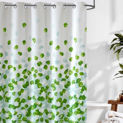 CANADIAN LINEN Hookless Shower Curtains, 72"x72", Mildew Water Resistant Washable Polyester Bathtub Shower Curtains for Bathroom Petals In Green