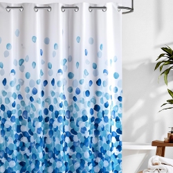 CANADIAN LINEN Hookless Shower Curtains, 72"x72", Mildew Water Resistant Washable Polyester Bathtub Shower Curtains for Bathroom Petals In Blue
