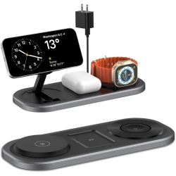 TEGISPAK 3 In 1 Wireless Magsafe Charger for Iphone, Apple Watch, And Airpods - Foldable Charging Station for Iphone 16/15/14/13/12 Series, Apple