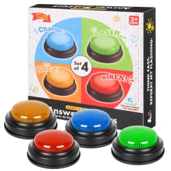 MYACUC 4-Pack Buzzers for Trivia Games, Game Buzzers for Classroom With Lights And Sound