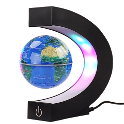 MYACUC Suspended Globe With Touch Switch And Led Light, Floating World Map, Desk Accessory, Toy for Boys And Girls
