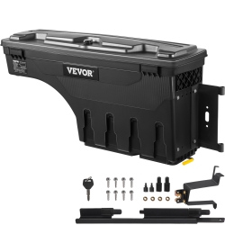 VEVOR Truck Bed Storage Box, Lockable Lid, Waterproof Abs Wheel Well Tool Box 6.6Gal/20L, Compatible \w Chevrolet Silverado 1500 Gmc Sierra 1500