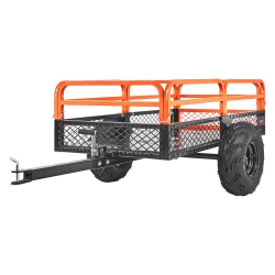 VEVOR 1500-Pound Heavy Duty Steel Atv Dump Trailer, Capacity 15 Cubic Feet, Tow Behind Dump Cart Garden Trailer, \w Removable Sides And 2 Tires, For