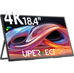 UPERFECT Portable Monitor 18.4" 4K 60Hz 10-Bit HDr Ips Gaming Monitor \w Vesa, 180° Adjustable Stand, Ultra-Slim & Lightweight Frameless Design