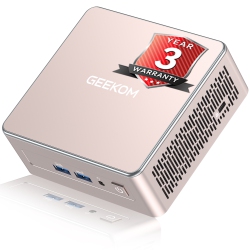 GEEKOM A5 Mini PC, Amd Ryzen 5 7430U(8C/16T, Up to 4.5Ghz), 16GB Ddr4&512GB M.2 2280 Nvme Gen3 4 SSD, Vega 8 Graphics, Windows 11 Pro Desktop