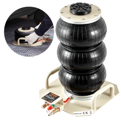VEVOR 3 Ton/6600 Lbs Triple Bag Air Jack, Airbag Jack \w Six Steel Pipes, Lift Up to 17.7 Inch/450 Mm, 3-5 S Lifting Pneumatic Jack, \w Side Handles