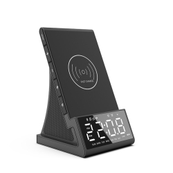 MYACUC Alarm Clock \w Wireless Charging for Bedrooms, \w Bluetooth Speaker, Fm Radio, Fast Qi Charger Compatible \w Iphone 17/16/15/14 And Android