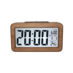 MYACUC Wooden Digital Alarm Clock, Led Alarm Clock With Date Display, Temperature for Bedrooms, Beside, Table, Desk, Battery Powered
