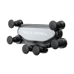 GREEN SCENIC Six-Point Gravity Car Mobile Phone Holder Gps Holder Retractable Air Outlet Navigation Fixed Bracket - In Silver