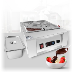 ALDKITCHEN Ap-332 Chocolate Melter | Digital Electric Chocolate Warmer | Commercial Stainless Steel Fondue Pot | 5 Pots 21 Lb | 110V