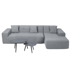 DEKO LIVING 3 Piece Outdoor Compression Foam Sofa And Table Set In Gray