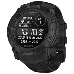 Garmin Instinct 3 Solar Tactical Edition 50mm Bluetooth Multisport Smartwatch - Black