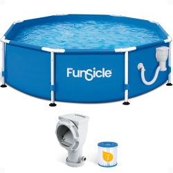 FUNSICLE 8' X 30" Outdoor Activity Round Frame Above Ground Swimming Pool Set