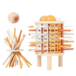 MYACUC Montessori Wooden Painting Stick Game, Colored Sticks And Ball Dice Stacking Game, Great Holiday Birthday Gift for Boys And Girls