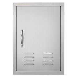 VEVOR 17W X 24H Inch Bbq Access Door, Single Outdoor Kitchen Door, Stainless Steel Flush Mount Door, Wall Vertical Door \w Handle, Vents And Hook